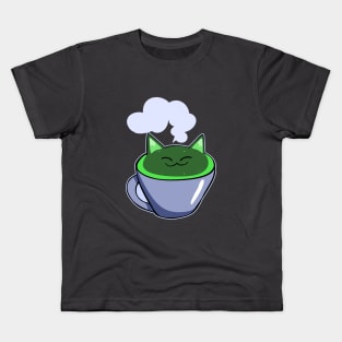 Tea CAt Kids T-Shirt